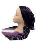 Atifa Purple Zebra Pre-Tied Bandanna with Velvet Grip