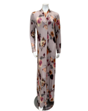 Verdiani Mauve Floral Print V Neck Pull On Modal Nightgown