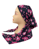 It's Younique Pink Daisies Pre-Tied Bandanna with Velvet Grip