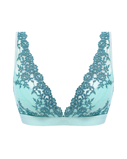 Wacoal 852191 Eggshell Blue/Brittany Blue Embrace Lace Wire Free Bralette Myselflingerie.com
