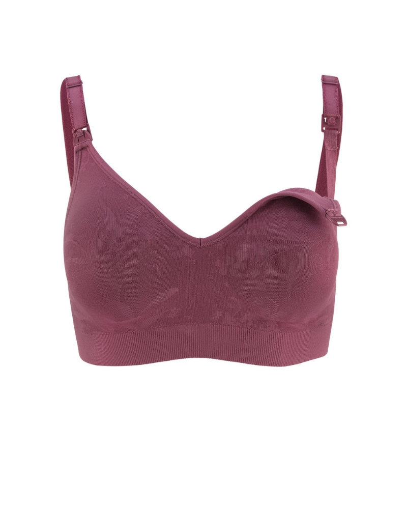 Bravado 1401VBA Berry Jacquard Seamless Nursing Wire Free Bra Myselflingereie.com