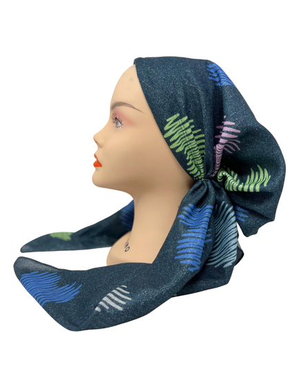 It's Younique PP-SHIM-HEA Scribbled Hearts Black Shimmer Pre-Tied Bandanna with Velvet Grip Myselflingerie.com