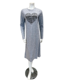 ORD PRO247015 Grey Leopard Happy Life Cotton Nightshirt