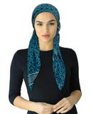 Cherie Black/Blue Adjustable Pre-Tied Open Back Bandanna