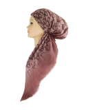 Revaz Mauve Dior Two Tone Adjustable Pre-Tied Bandanna with Velvet Grip