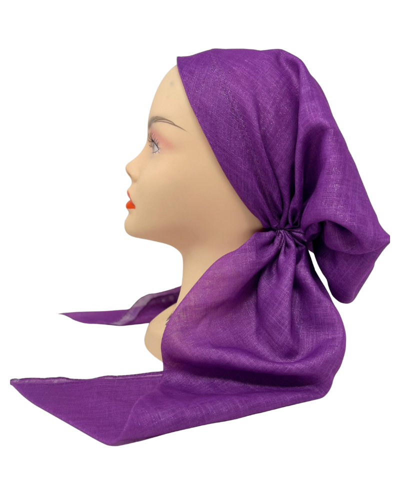 It's Younique PP-SHIM-PU Solid Purple Shimmer Pre-Tied Bandanna with Velvet Grip Myselflingerie.com