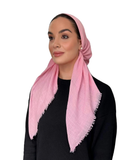 Tie Ur Knot Barbie Pink Fringe Adjustable Pre-Tied Bandanna with Full Non Slip