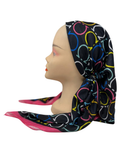 Royal T Pink Ferragamo Inspired Print Open Back Pre-Tied Bandanna with Velvet Grip