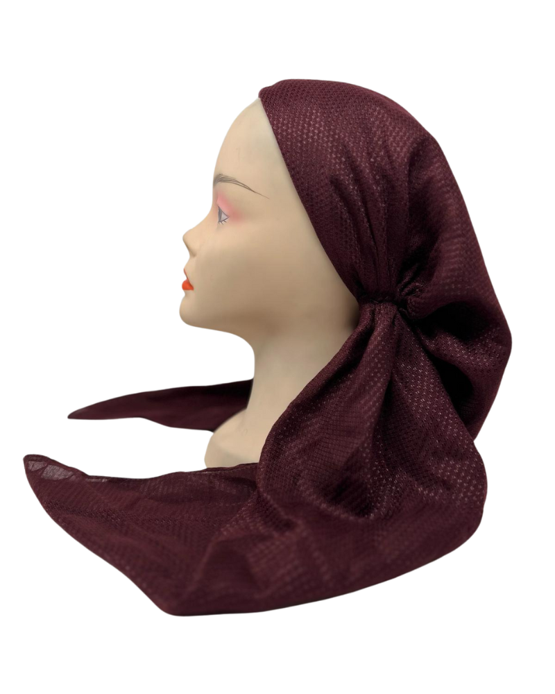 Revaz HS564N Burgundy Textured Adjustable Pre-Tied Bandanna with Velvet Grip Myselflingerie.com
