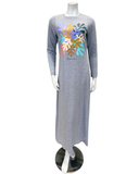 ORD PRO247017 Mutlicolor Leaves Grey Cotton Pull On Nightgown Myselflingerie.com