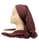 Royal T TSFVS-OB-TB Solid Terracotta Brown Crinkle Open Back Pre-Tied Bandanna with Velvet Grip Myselflingerie.com