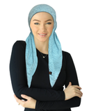 Cherie Blue Design Jersey Stretch Adjustable Pre-Tied Bandanna