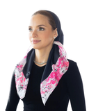 Tie Ur Knot Black with Paint Splatter Border Square Scarf Myselflingerie.com