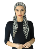 Cherie Black/Ivory Adjustable Pre-Tied Open Back Bandanna