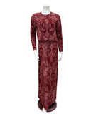 Chicolli N5079-24B Burgundy Camo Design Cotton Nursing Nightgown Myselflingerie.com