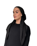 Tie Ur Knot Black Shimmer Fringe Square Scarf