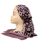 TSFVP-DA-OB-PK Pink Daisy Crinkle Print Open Back Pre-Tied Bandanna with Velvet Grip