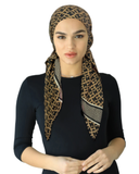 Cherie Black/Brown Adjustable Pre-Tied Open Back Bandanna