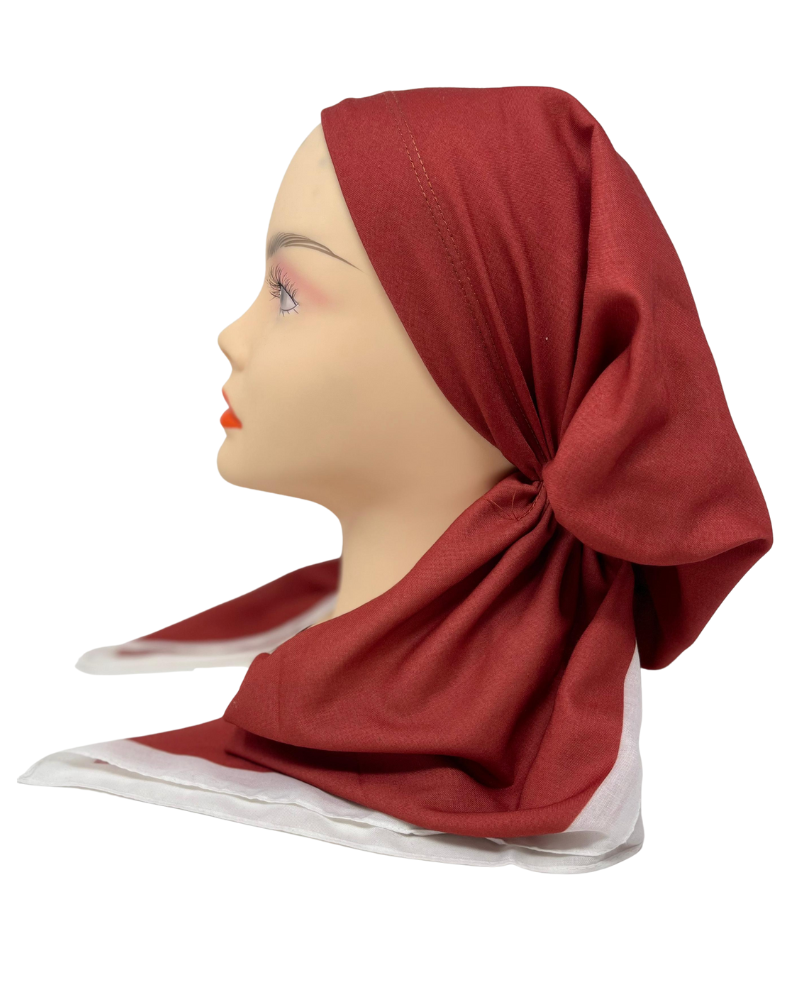 It's Younique PP-SOL-OR Solid Orange with White Border Pre-Tied Bandanna with Velvet Grip Myselflingerie.com