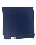 Scarf Bar Navy Matte Satin Solid Square Scarf