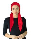 HA-SWIM-RD Red Lycra Swim Adjustable Pre-Tied Bandanna