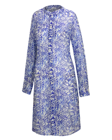 Furstenberg 403/31600 Reef Motifs Blue Button Down Swim Cover Up Myselflingerie.com