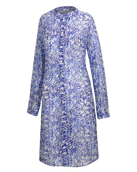 Furstenberg Reef Motifs Blue Button Down Swim Cover Up Myselflingerie.com