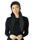 Cherie Black Ribbed Adjustable Pre-Tied Bandanna