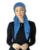 Cherie Denim Ribbed Adjustable Pre-Tied Bandanna