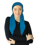 HA-RIBBED-TL Teal Ribbed Adjustable Pre-Tied Bandanna