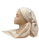 Royal T Cream Shimmer Lined Open Back Pre-Tied Bandanna with Velvet Grip