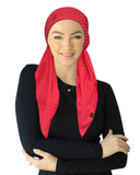 HA-RIBBED-CHY Cherry Ribbed Adjustable Pre-Tied Bandanna