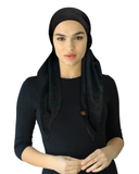 Cherie Black Terry Adjustable Pre-Tied Bandanna