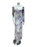 Verdiani Lavender Watercolor Print Pull On Modal Nightgown