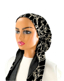 Ahead Black Cream Touch of Gold Classic Fit Pre-Tied Bandanna