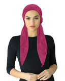 Cherie Hot Pink Terry Adjustable Pre-Tied Bandanna