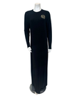 Angelice S-7413 Black Logo Ribbed Modal Coverall Nursing Nightgown Myselflingerie.com