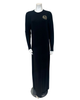 Angelice S-7413 Black Logo Ribbed Modal Coverall Nursing Nightgown Myselflingerie.com