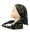 TSFVP-DA-GN Green Daisy Crinkle Print Pre-Tied Bandanna with Velvet Grip