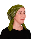 Cherie HB166OL Olive Printed Pre-Tied Bandanna Myselflingerie.com