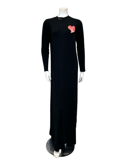 The Star Story 10-861 Black Stitched Heart Modal Teen Nightgown Myselflingerie.com