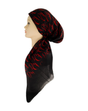 Revaz Black/Red Dior Two Tone Adjustable Pre-Tied Bandanna with Velvet Grip