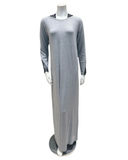 24421C Lace Neck Heather Grey Pull On Modal Nightgown