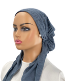 P2411-25 Denim Classic Contrast Classic Fit Pre-Tied Bandanna