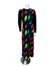 ESPi AN729 Multi Color Circles Print Black Pull On Cotton Teen Nightgown Myselflingerie.com