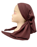 Royal T Solid Terracotta Brown Crinkle Pre-Tied Bandanna with Velvet Grip