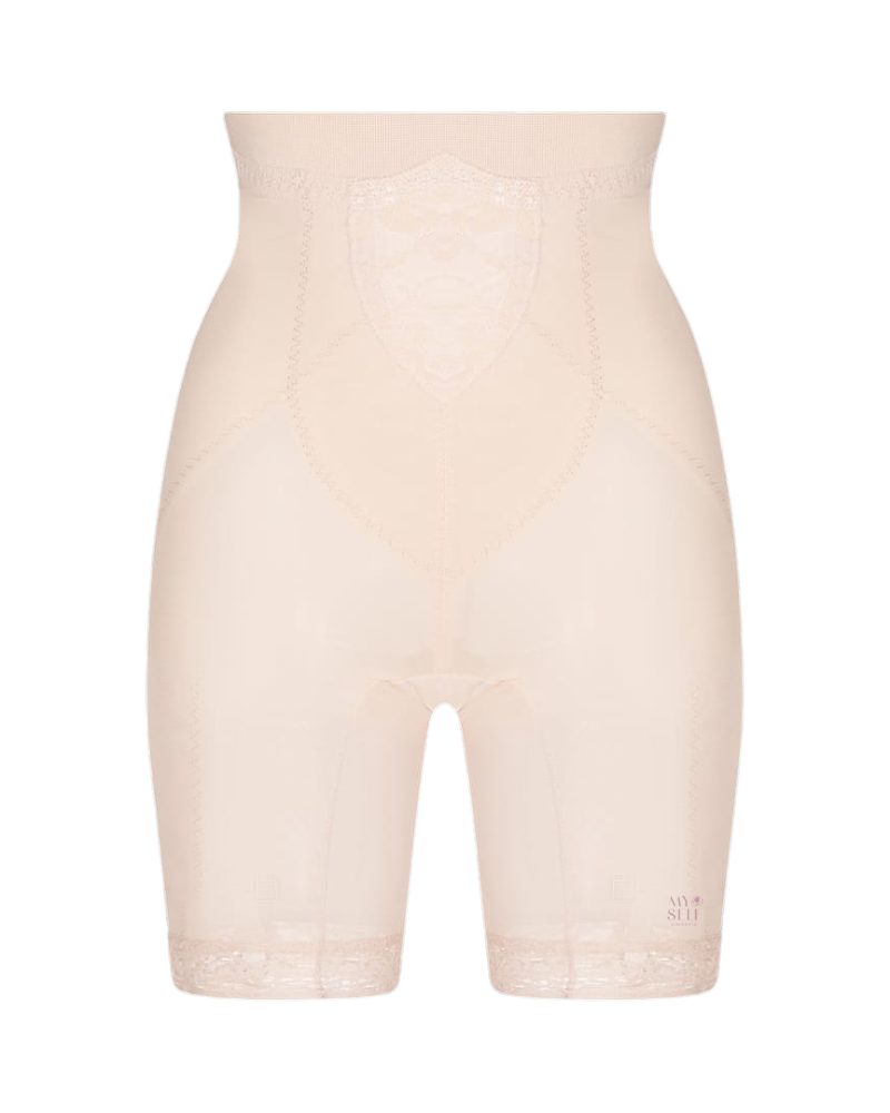 Custom Maid 682 Beige Firm Control High Waisted Panty Girdle with Legs Myselflingerie.com
