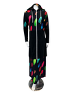 ESPi ANT230 Multi Color Circles Print Black Cotton Teen Hoodie Myselflingerie.com