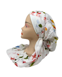 Atifa Garden White Pre-Tied Bandanna with Velvet Grip