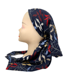 Royal T Navy Crinkle Hot Pepper Print Pre-Tied Bandanna with Velvet Grip